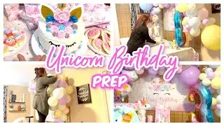 UNICORN BIRTHDAY PARTY PREP || DIY UNICORN CAKE