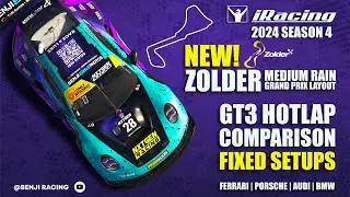 iRacing Season 4 Build | NEW Zolder | Medium Rain | GT3 Hotlap Comparison | FIXED SETUPS
