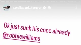 Azealia Banks on Matty Healy, Robbie Williams (IG Story Archive 5/4/24 part 2)