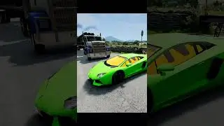 Lamborghini Vs Truck Beamng Drive | Everyone have feelings  #shorts #beamngdrive