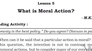 What is Moral Action?Summary Explanation in Hindi SSLC Class 10