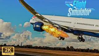 ENGINE FIRE on TAKE-OFF causes EMERGENCY LANDING | Microsoft Flight Simulator 2020 | MAX Realism