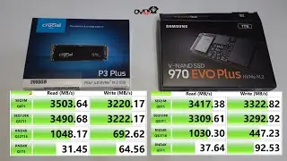 Test Velocidad Samsung 970 Evo plus 1TB vs Crucial P3 Plus 2 TB en placa PCIe v3.0 CrystalDiskMark