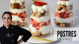 Copas de PASTEL y FRESAS con CREMA ideal para emprender