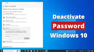 How to Deactivate Password in Windows 10