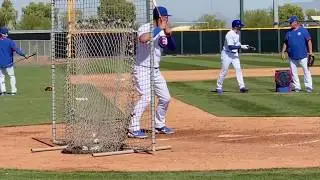 Willson Contreras working on his bunting - Chicago Cubs 2020 Spring Training