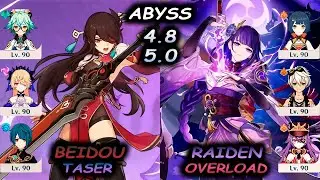 C6 Beidou Taser & C3 Raiden Overload | Spiral Abyss 4.8/5.0 | Genshin Impact | 4K