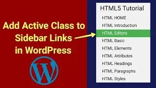 Add Active Class to Sidebar Links in WordPress