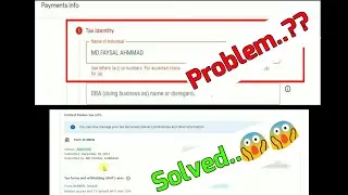 How To Solve AdSense Tex Identity Name Problem || Adsense Tex info Submit Problem || Tex Name Error.