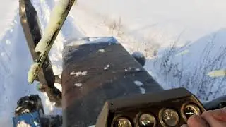 ЛТЗ-55, холодный  запуск -10, нарушаем инструкцию.Пришлось не много покататься.
