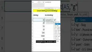 Convert Gram into Kilogram in Excel 