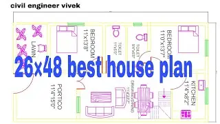 Best house plan in 1152 sq.ft || 24×48 || house plan 2bhk house plan