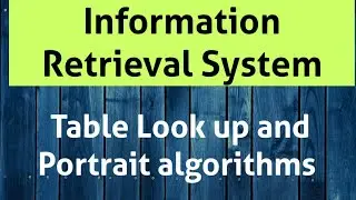 Portrait and Table look-up Stemming Algorithms in Information Retrieval System || IRS in Telugu