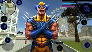 Iron Rope hero #11 Robot Attack on car - Android Gameplay
