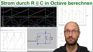 Strom durch eine Parallelschaltung aus R und C bei Anregung mit Dreieckspannung in Octave berechnen