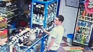 Кража спиртного в магазине. «Героя» засняла камера внутреннего наблюдения