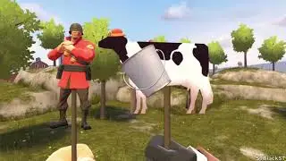 [STBLACKST] Soldier And Cow