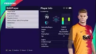 Kazimcan karatas face e football pes 2021 galatasaray