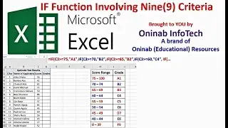 Microsoft Excel: IF Function Involving Nine (9) Criteria