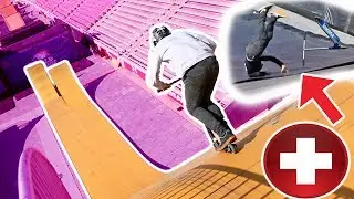 OVER ROTATED TRIPLE FRONTFLIP ON MEGA RAMP! *epic scooter fail*