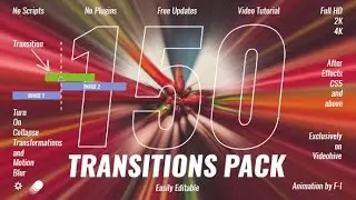 150 Transitions Pack | After Effects Template | Elements