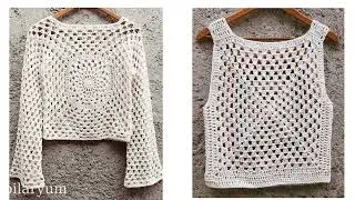 Motiflerle Tığişi Örgü Yazlık Bluz  Yaza damga vuracak örgüler& Crochet Knitted Blouse Models