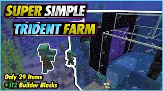 Minecraft Trident / Drowned Farm 🔱 Easy, NO REDSTONE - 1.18/1.17+