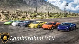 Forza Horizon 5: World's Greatest V10 Lamborghini Drag race! (Huracan, Gallardo, Sesto Elemento)