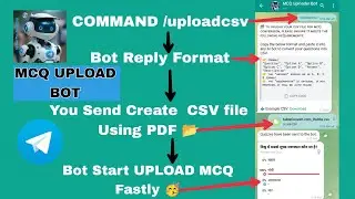 How to upload pdf to mcq on Telegram | MCQ Uploder Bot