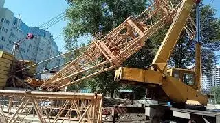 Подъем башенного крана с земли