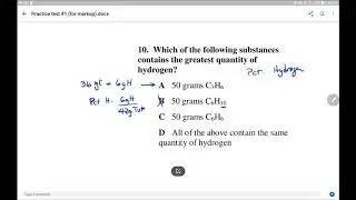 Practice Test 1:  Problem #10