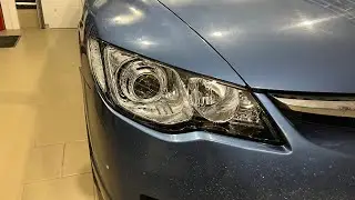 Honda Civic 4d - тюнинг фар, установка диодных линз Competizione 5k