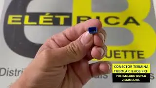 CONECTOR TERMINA TUBOLAR ILHOS PRE ISOLADO DUPLO 2,5MM AZUL