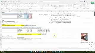 Calculate the standard deviation and expected value of a discrete probability distribution on Excel