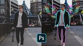 Neon Glow Effect Photoshop Tutorial l Light Effect on Portrait l Photoshop CC