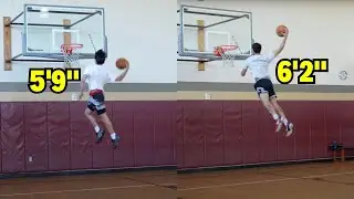 A Short Guy And A Tall Guy Dunking