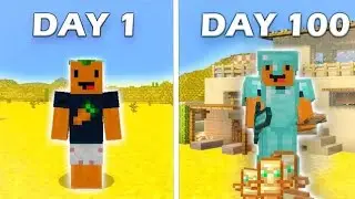 I Survived 100 Days Of Hardcore Minecraft, In A Desert Only World...