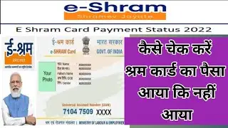श्रमिक कार्ड का पैसा कैसे चेक करें, E sharm card payment, e shram card ka paisa kaise check kare.