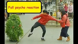 Full psycho reaction. Bushman Prank.