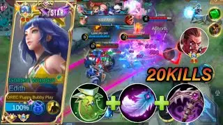 EDITH SAVAGE + 20KILLS 🔥😱|| EDITH BRUTAL DMG || EDITH BEST BUILD (MLBB)