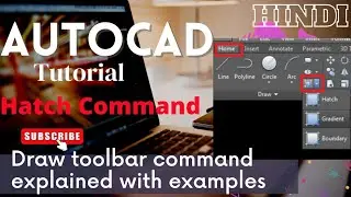 AutoCAD Hatch command Tutorial Complete | Autocad Gradient Hatch |Draw Toolbars in hindi