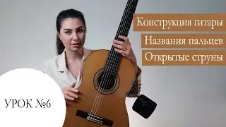 Уроки игры на гитаре / Юлия Салембаева. Урок № 6: Конструкция гитары. Пальцы. Открытые струны.