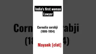India's first woman Lawyer||Clat general knowledge||Mayank [Clat]