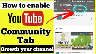 Community Tab Enable Kaise Kare  l How To Enable Community Tab On Youtube l How To Get Community Tab