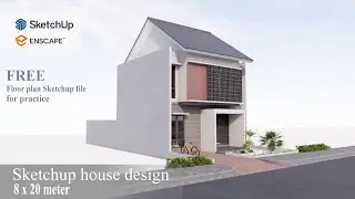 Sketchup house design #23 ( 8.00 x 20.00 meter )  enscape render