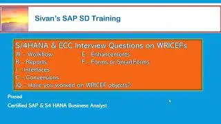 SAP ECC or S4HANA WRICEF objects Interview Questions | Sivan's SAP SD Training