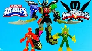 Могучие Рейнджеры и СУПЕРГЕРОИ Power Raingers Super Megaforce All Legendary Ranger Megazord Dino Cha