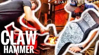 TEACHING A FRIEND HOW TO FORGE A CLAW HAMMER!