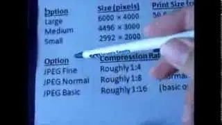 JPEG - Large, Medium, Small - Fine, Normal, Basic