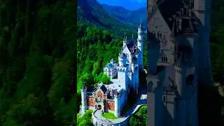 Mesmerizing Aerial Tour of Neuschwanstein Castle - Stunning Views from Above! #beautiful #castle